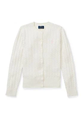 Ralph Lauren Childrenswear Lauren Childrenswear Girls 7 16 Mini Cable Cotton Cardigan 1