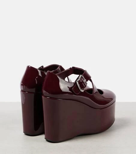 Alaïa Criss Cross patent leather wedges 2