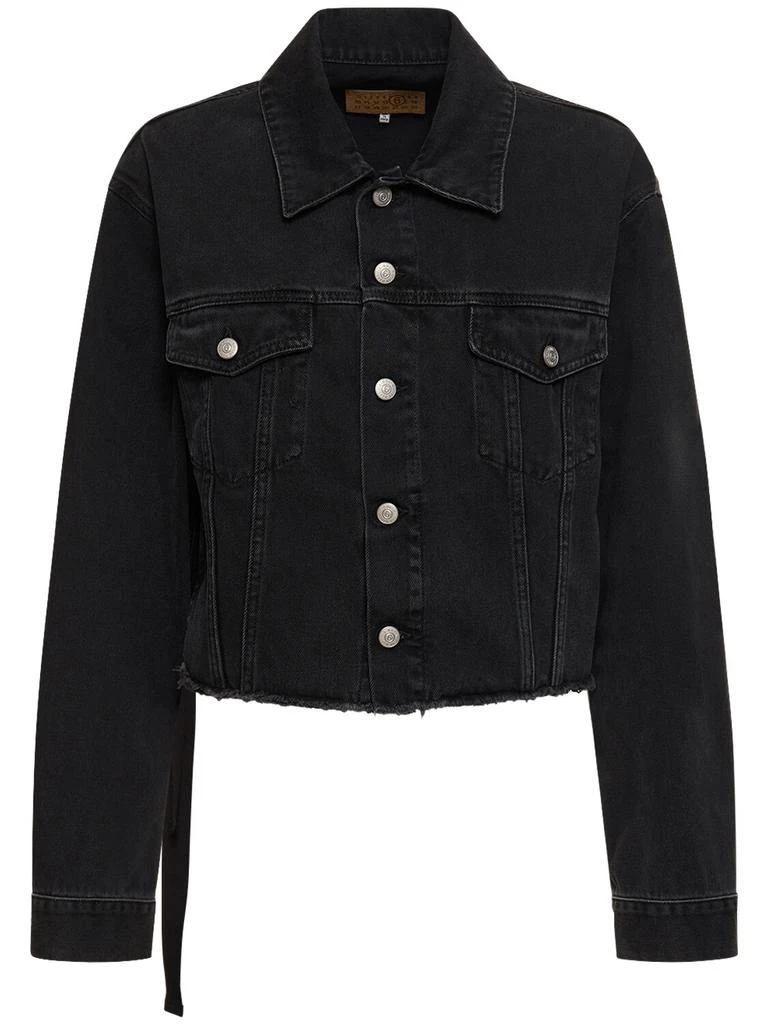 MM6 Asymmetric Cotton Denim Jacket 1