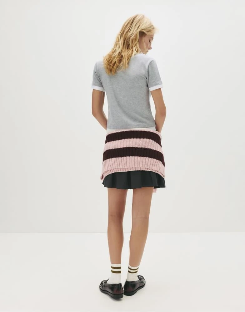 Pull&Bear Pull&Bear Double-layer short sleeve t-shirt in white/grey 4