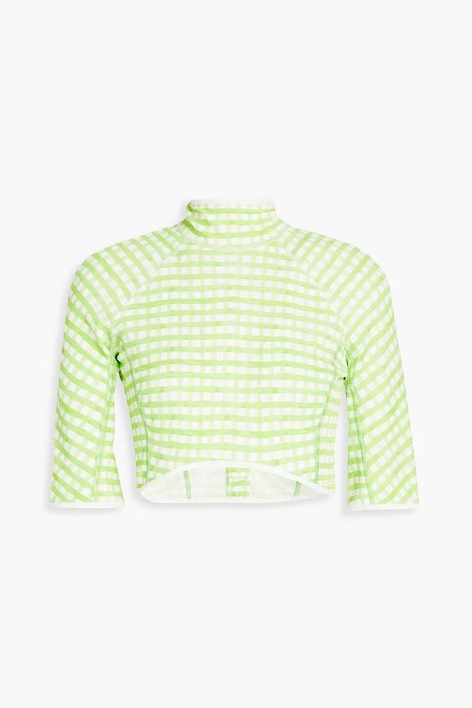 Jacquemus Tuba cropped gingham jersey turtleneck top 1