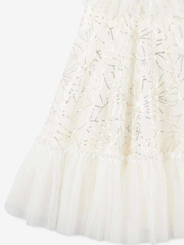 Billieblush Billieblush Girls Sequin Flower Tulle Dress in Ivory 4