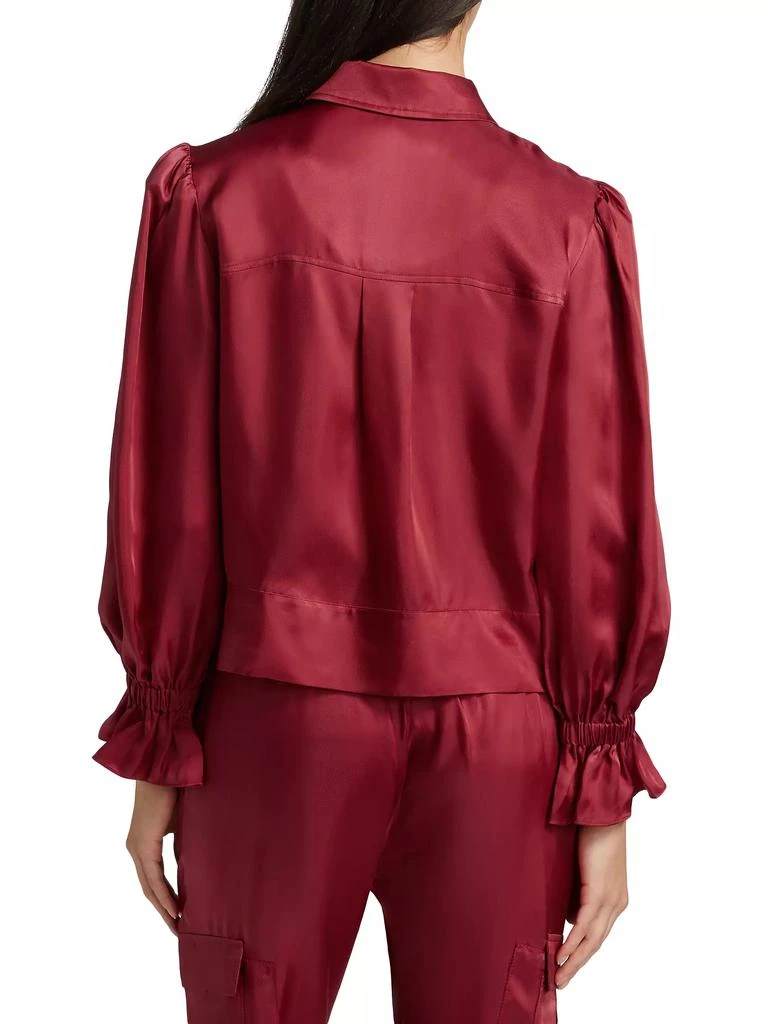 Cinq à Sept Holly Satin Puff-Sleeve Jacket 5
