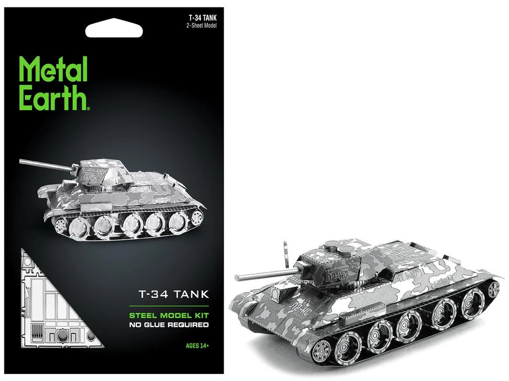Metal Earth Model Kit Soviet T-34 Tank (Moderate Difficulty) Steel Model by