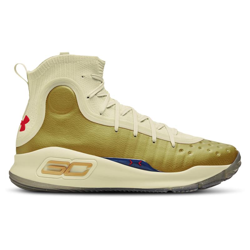 stephen curry shoes 4 white and gold