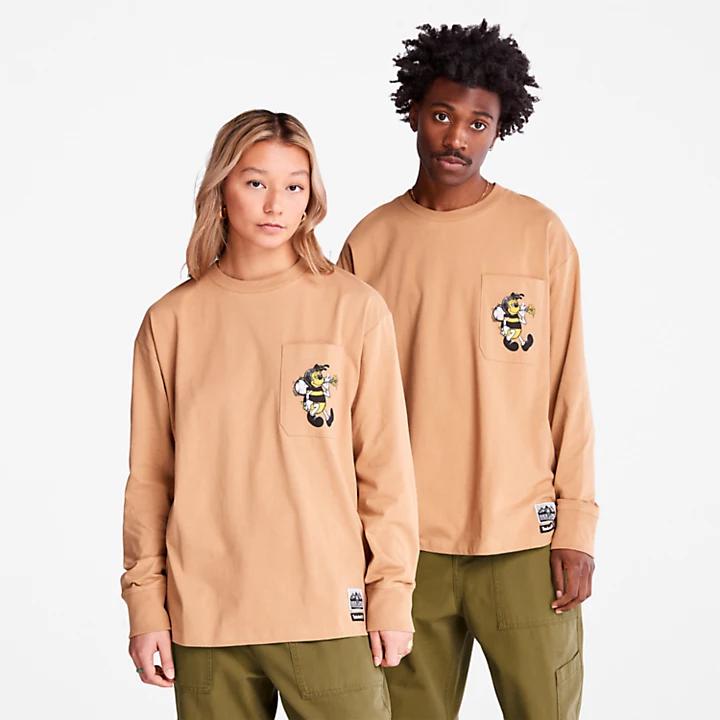 Timberland Bee Line x Timberland® Back-graphic Long-sleeved T-Shirt in Brown