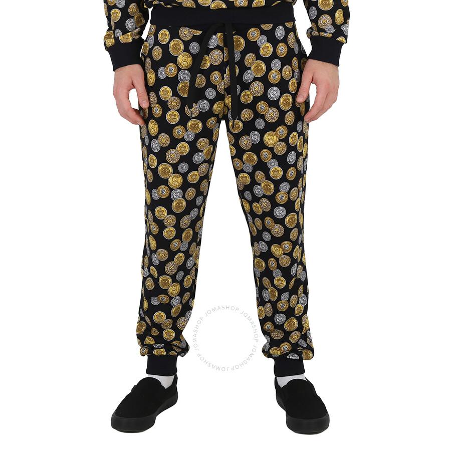 Moschino Men's Coin Print Stretch Cotton Track Pants