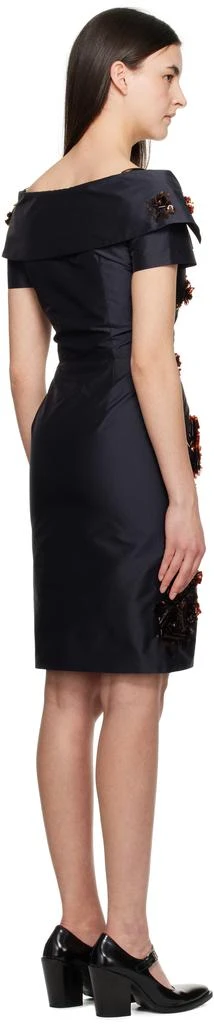 Shushu/Tong Navy Off-Shoulder Lapel Slim Midi Dress 3