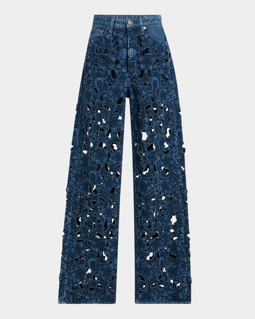 Rag 
Bone Logan Mid-Rise Floral Cut-Out Jeans 1