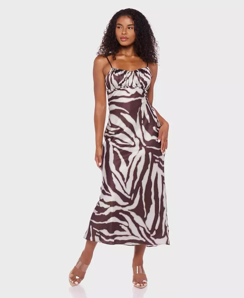 Alex & Sophia Juniors' Printed Satin Sleeveless Dress 1