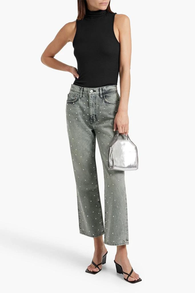 FRAME Le Jane Crop studded high-rise straight-leg jeans 2