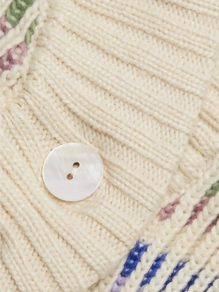 Farm Rio Striped Rib-Knit V-Neck Cardigan 7
