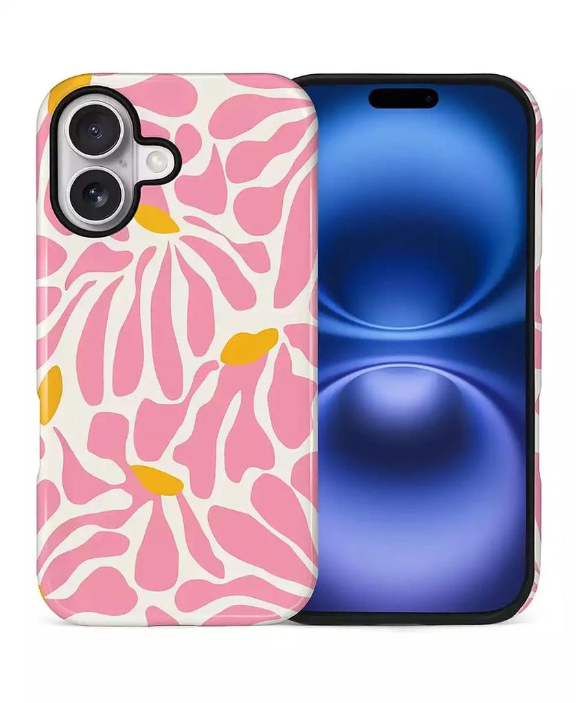 GONEZ Case for iPhone 16, 2-in-1 Dual-Layer Shockproof Protection, Colorful Flower Art Glossy Case