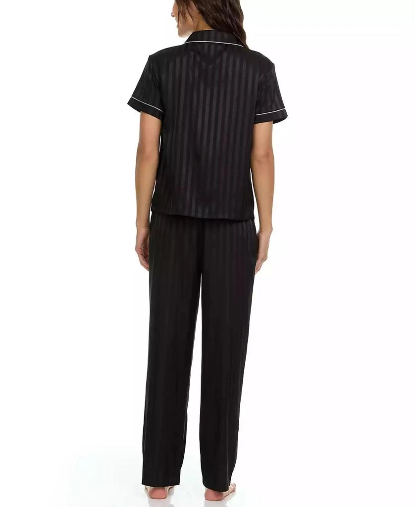Flora Nikrooz Women's Angela Jacq Stripe Notch Pajama Set 2