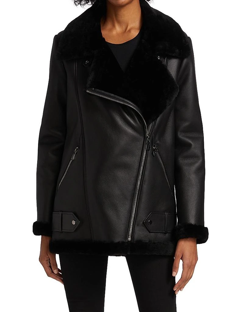 The Fur Salon Shearling Lamb & Nappa Leather Moto Jacket 3
