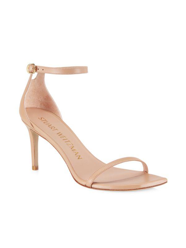 Stuart Weitzman Nudistcurve Leather Stiletto Sandals