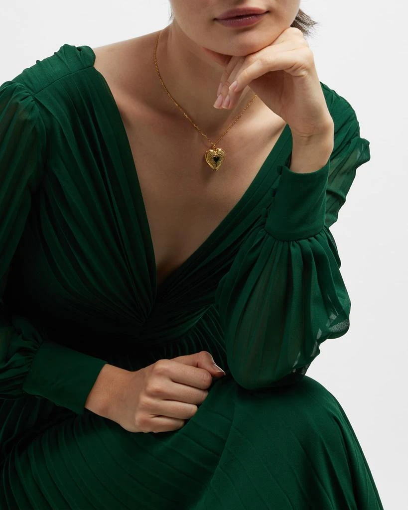 BEN-AMUN 24k Gold Electroplate Chain Necklace with Heart Locket Pendant 5