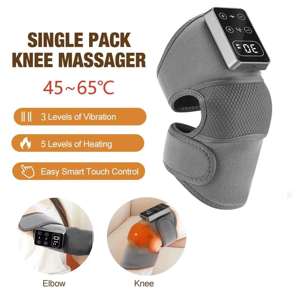 ERUULE Heating Massage Knee and Shoulder Elbow Pad with Smart Vibration and Hot Compress for Enhanced Blood Circulation and Muscle Relaxation - 2Pcs 2