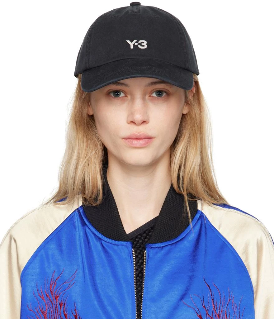 Y-3 Black Embroidered Dad Cap 1