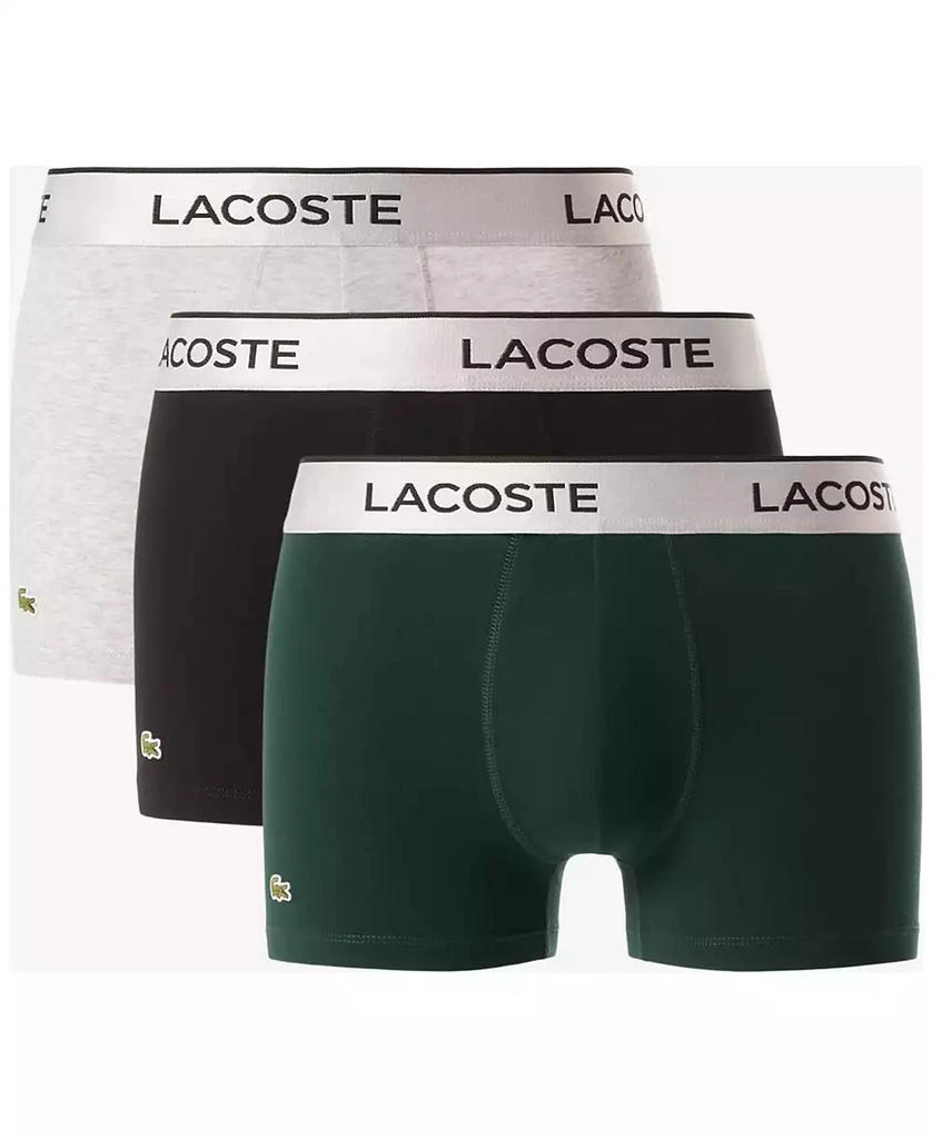 Lacoste Men
s Regular-Fit Metallic Waistband Boxer Briefs, 3-Pack