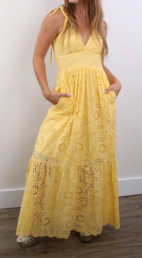 Young Fabulous & Broke Newport Eyelet Dress In Sunray Eyelet 1