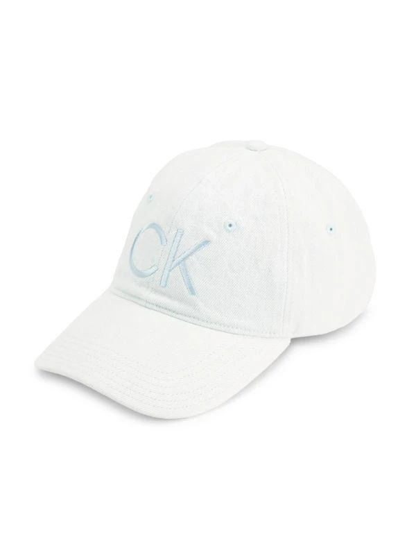 Calvin Klein Logo Embroidered Denim Baseball Cap 1