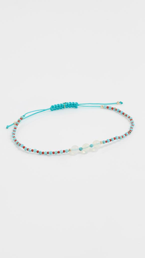 Jia Jia Levi Opal Coral Turquoise Cord Bracelet