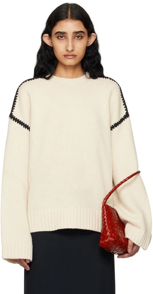 Totême Off-White Embroidered Sweater 1