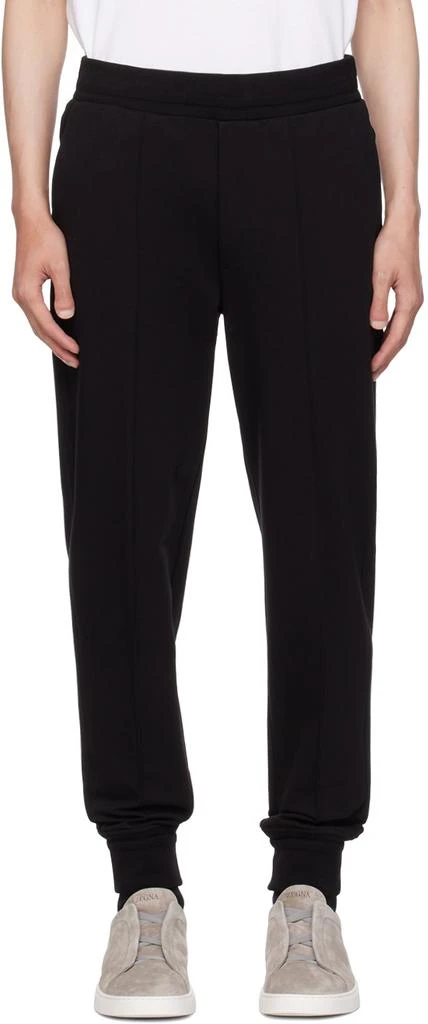 ZEGNA Black Pinched Seams Sweatpants 1