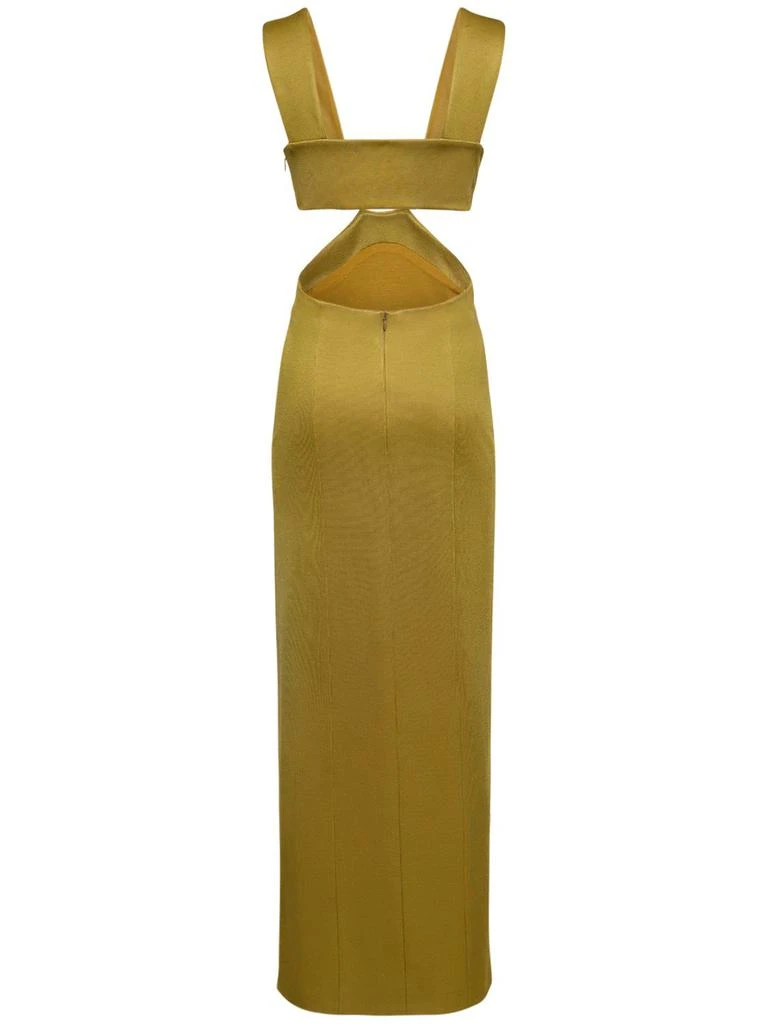 GALVAN Beverly Cutout Satin Long Dress 4