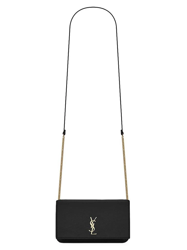 Yves Saint Laurent Cassandre Phone Holder with Strap in Smooth Leather 1