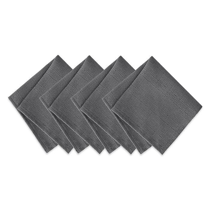 Elrene Home Fashions Laurel Solid Texture Water and Stain Resistant Napkins, Set of 4