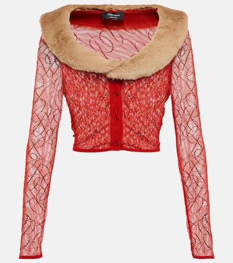 BLUMARINE Embellished mesh cardigan 1