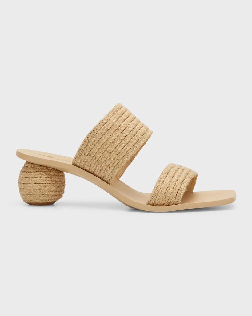 Cult Gaia Jila Jute Sphere-Heel Sandals 1