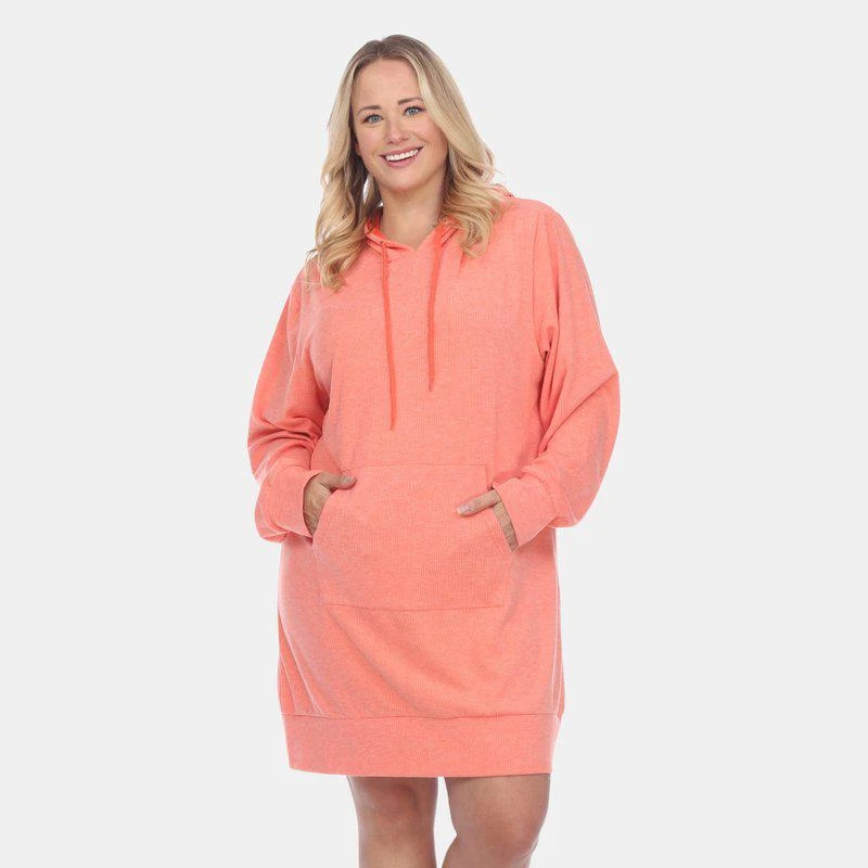 White Mark Plus Size Hoodie Sweatshirt Dress 1