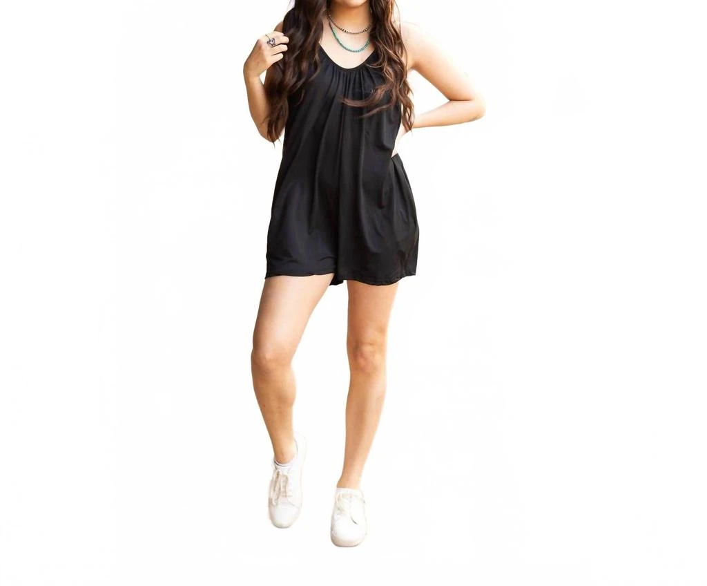 Julia Rose Krista Romper In Black