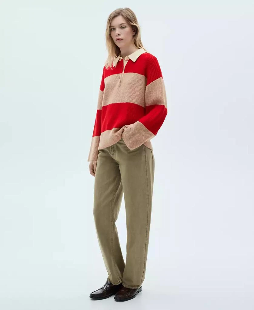 Mango Women's Striped Polo Neck Sweater 2