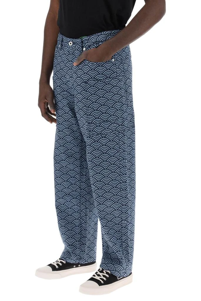 Kenzo monkey workwear jeans with seigaiha print 4