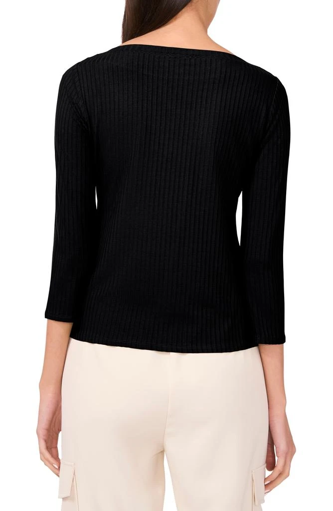 Halogen Rib Boat Neck Three-Quarter Sleeve Top 2