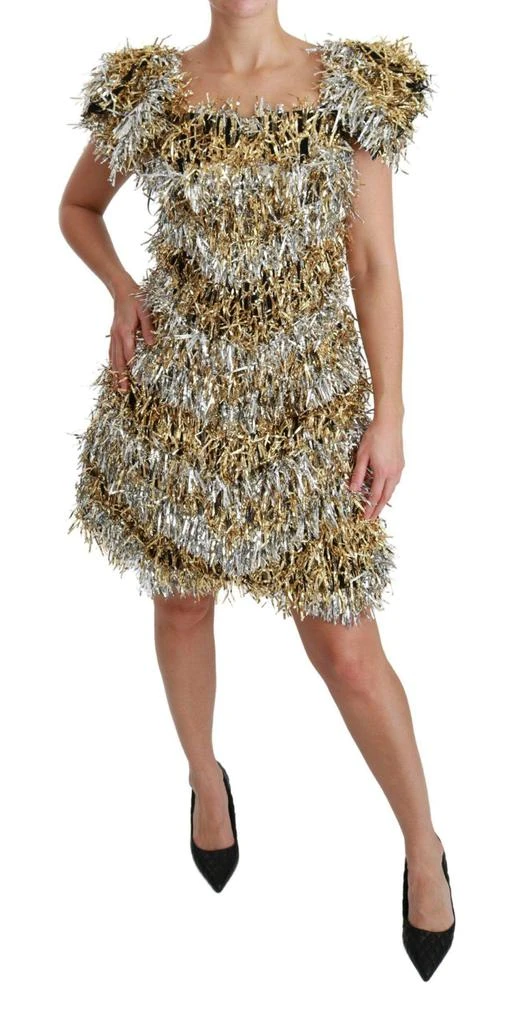 Dolce & Gabbana Dolce & Gabbana  Silver Gold Sheath Mini Shift Gown Dress 6
