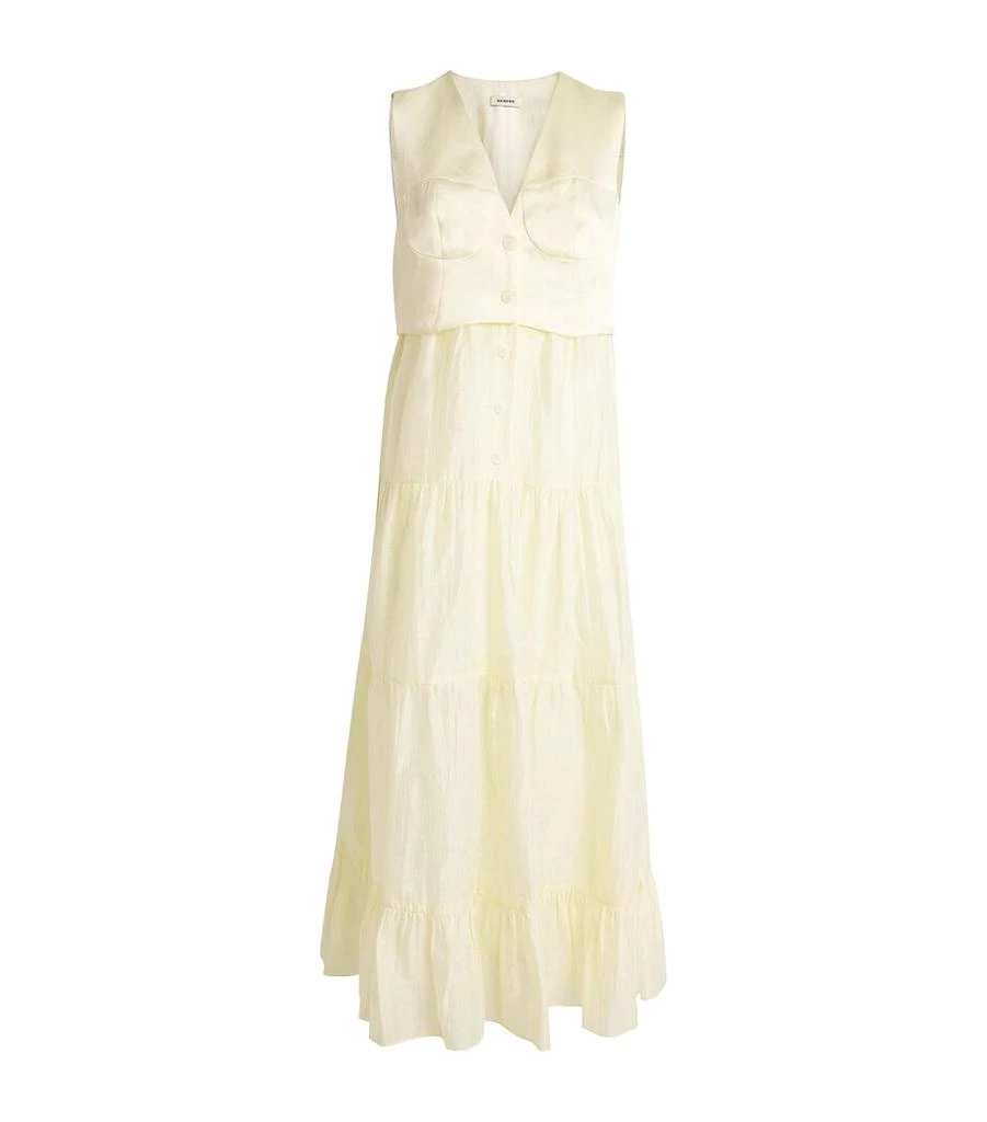 Sandro Paris Linen-Blend Tailored Midi Dress - Dresses & Skirts - BeyondStyle Sandro Paris Linen-Blend Tailored Midi Dress - Dresses & Skirts - BeyondStyle