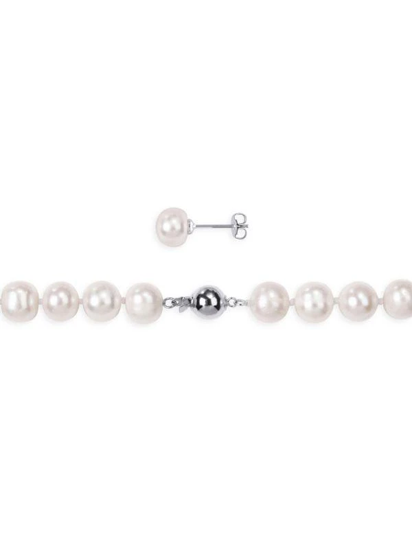 Sonatina 2-Piece Sterling Silver, 8-10MM Freshwater Pearl Necklace & Earrings Set 3