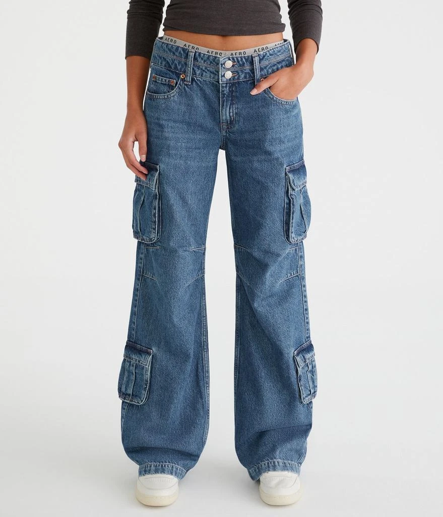 Aeropostale Low-Rise Baggy Wide Leg Cargo Jean 1
