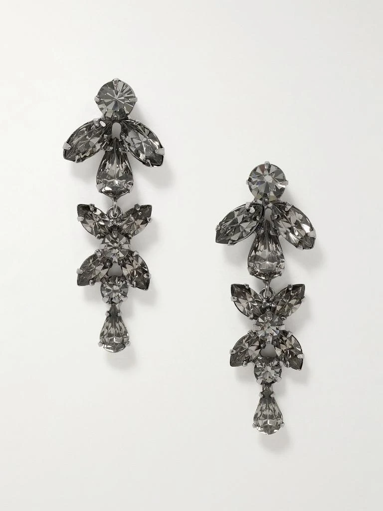 Jennifer Behr Liss Gunmetal-tone Crystal Earrings