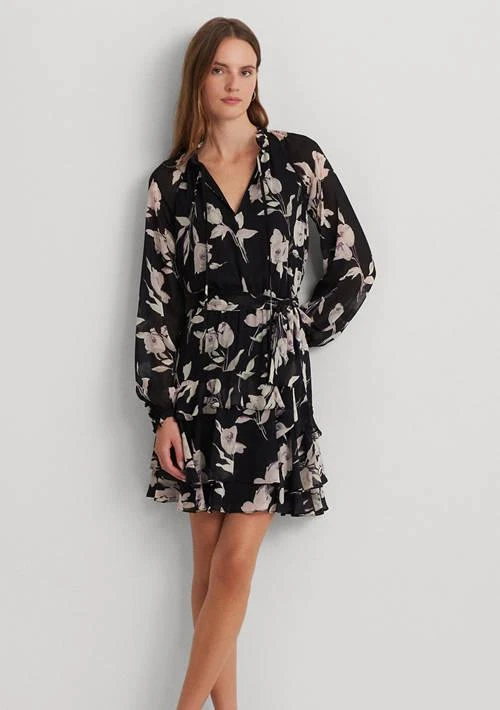 Ralph Lauren Ralph Lauren Floral Belted Crinkle Georgette Dress 1