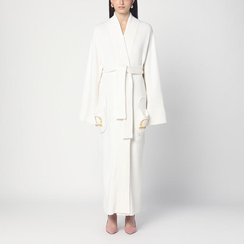 Moschino White maxi cardigan in wool blend