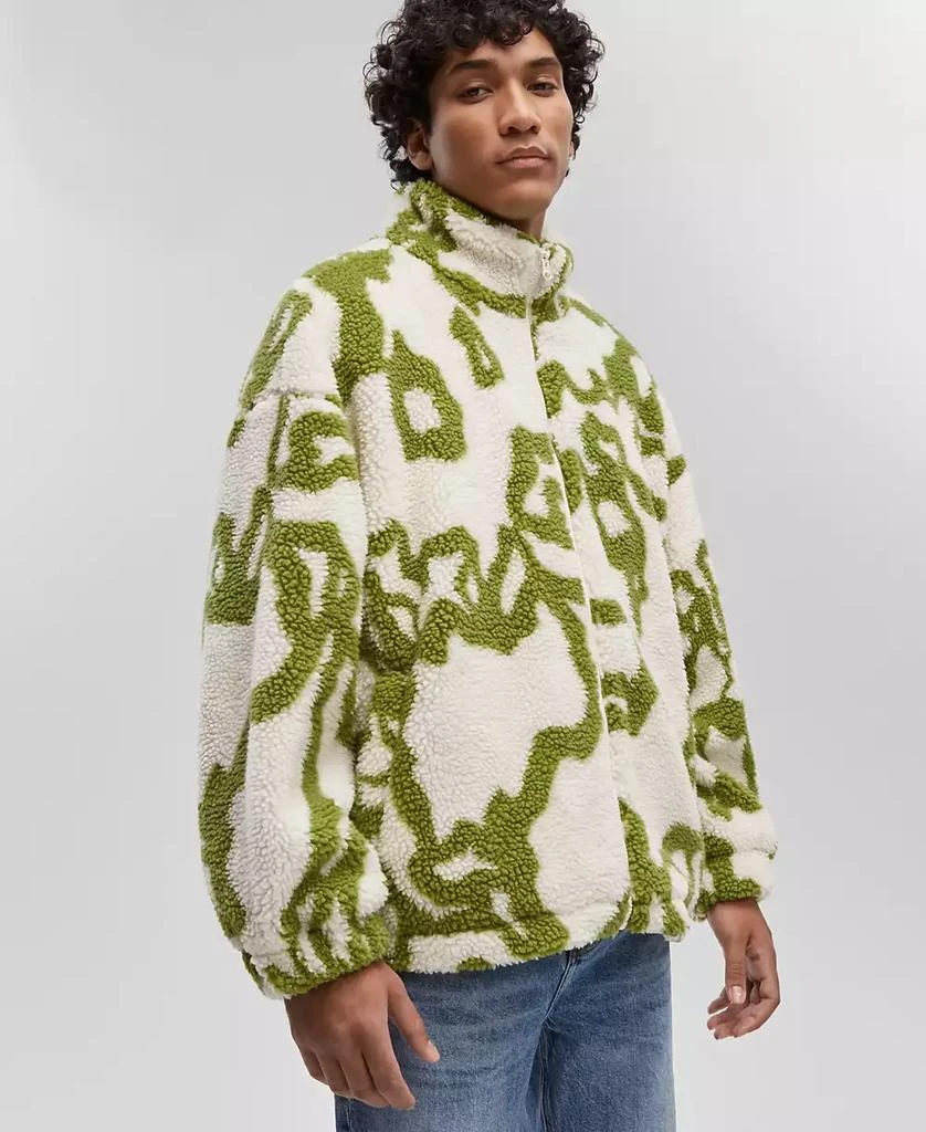 Mode of One Men's Jacquard Zip-Front Sherpa Jacket 2