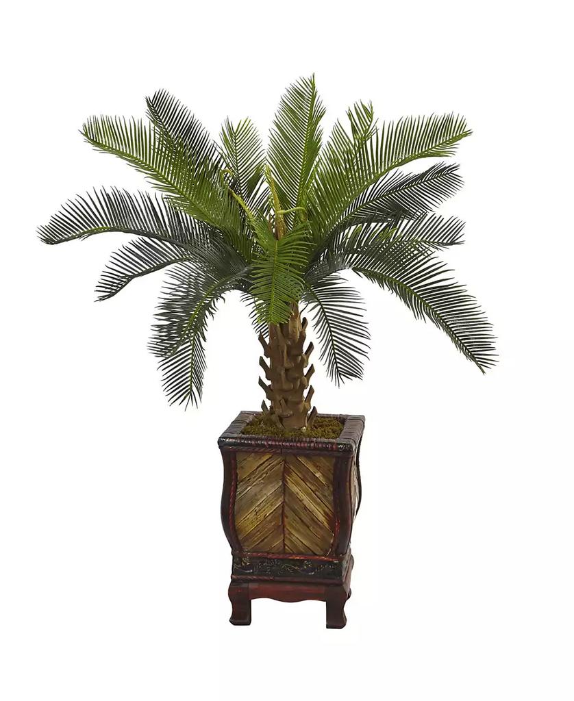 NEARLY NATURAL 3' Cycas Artificial Tree in Wood Planter