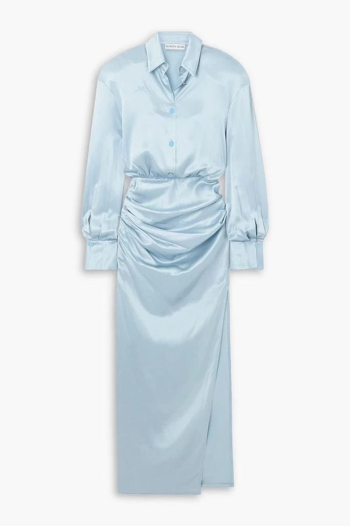 ROWEN ROSE Draped silk-satin maxi dress 1