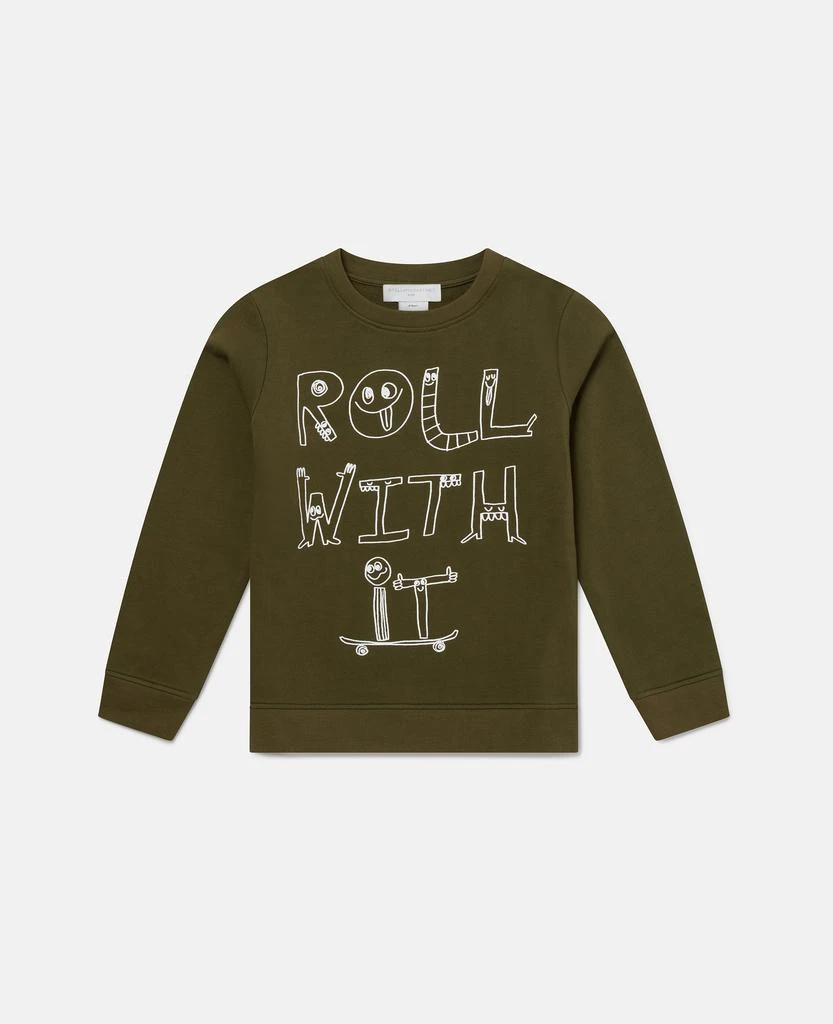 Stella McCartney Stella McCartney - Lettering Graphic Long Sleeve T-Shirt, Green, Size: 8 1